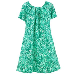 Floaty Pocket Pleat Dress - Turquoise Storm
