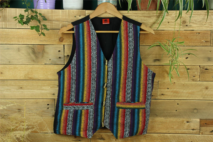 Brushed Cotton Waistcoat - Rainbow