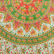 Block Printed Mandala Wall Hanging - Emerald Red