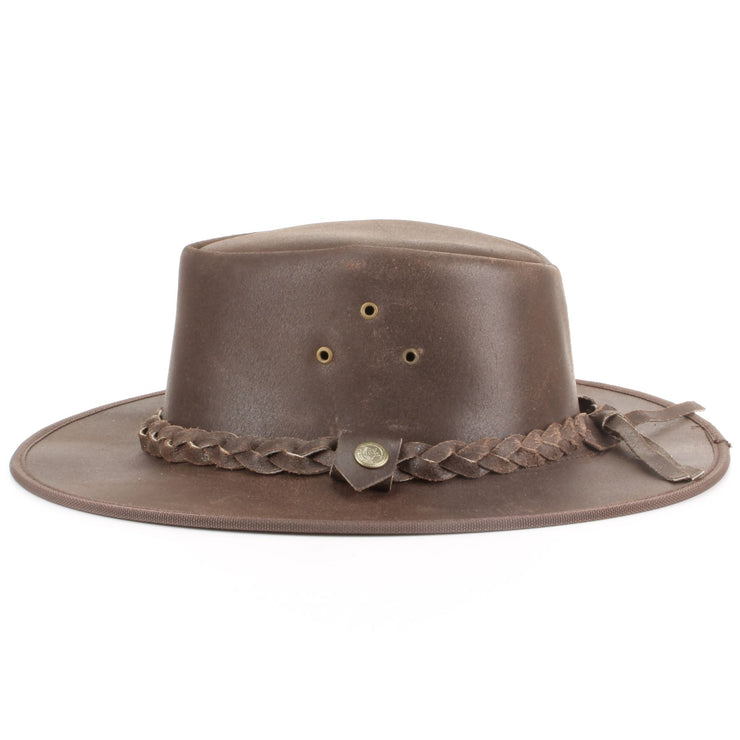 Genuine Leather Weathered Australian Cowboy Bush Hat