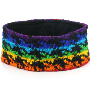 Wool Kint Headband - Rainbow Houndstooth