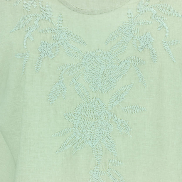 Embroidered Sleeveless Top - Sand