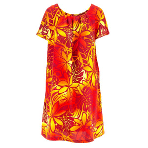 Floaty Pocket Pleat Dress - Jungle Glow