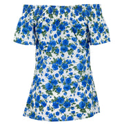 Shirred Super Top - Blue Rose