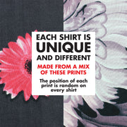 Regular Fit Short Sleeve Shirt - Random Mixed Panel - Flowers & Feathers