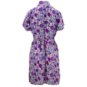 Mandarin Mini Dress - Purple Scabiosa