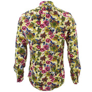 Tailored Fit Long Sleeve Shirt - Green & Blue Abstract Floral