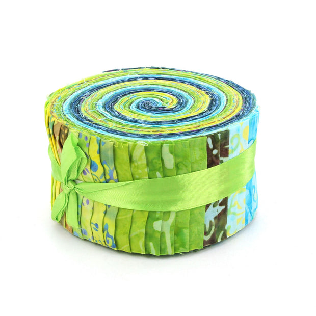 Jelly Roll - 40 Strips of 2.5" x 37" Cotton Batik