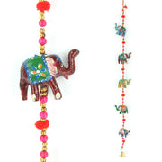 Handmade Rajasthani Strings Hanging Decorations - Ceramic Elephants