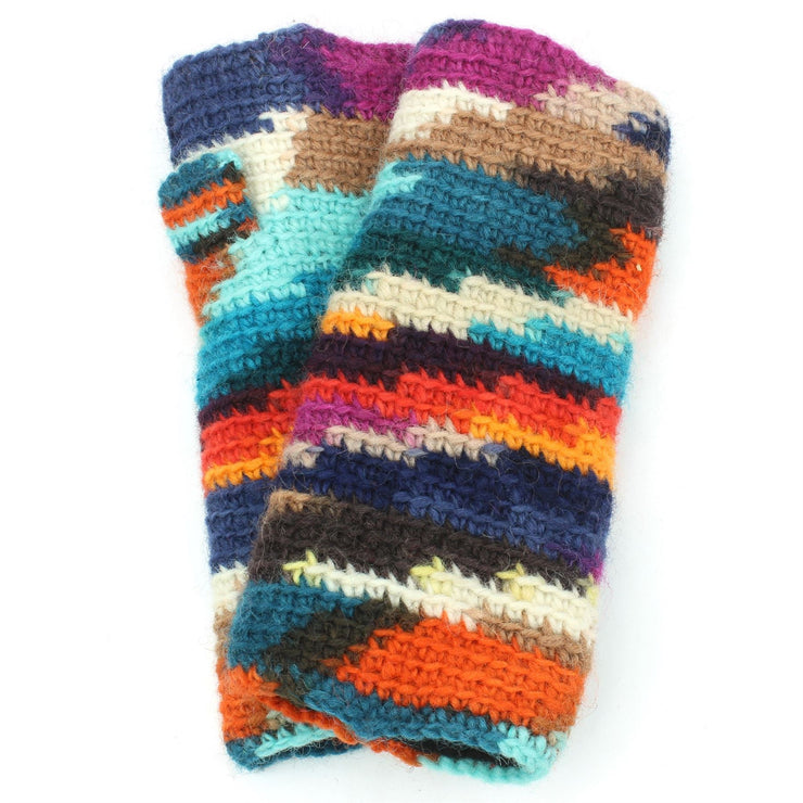 Wool Knit Arm Warmer - Multi
