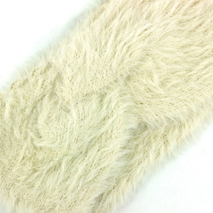 Faux Fur Twisted Bowknot Headband - Cream