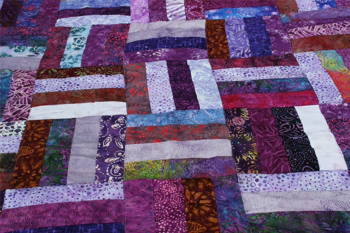 Handmade Quilted Patchwork Batik Printed Bedspread