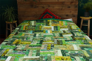 Handmade Quilted Patchwork Batik Printed Bedspread