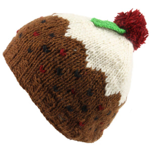 Bonnet de pudding de Noël en tricot de laine