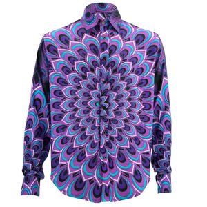 Chemise à manches longues coupe régulière - mandala paon - violet foncé