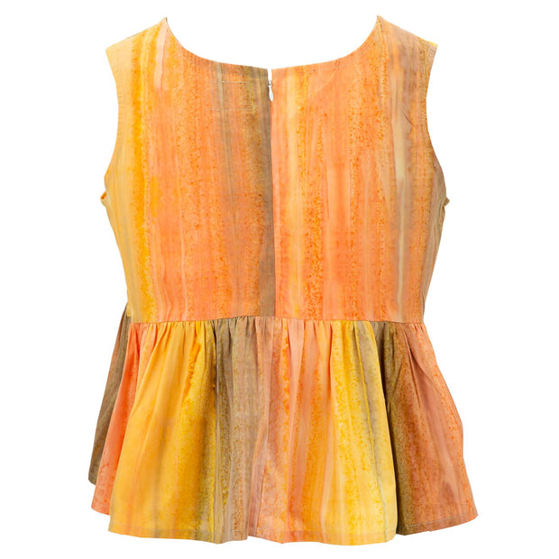 Ruched Box Top - Yellow Rainbow
