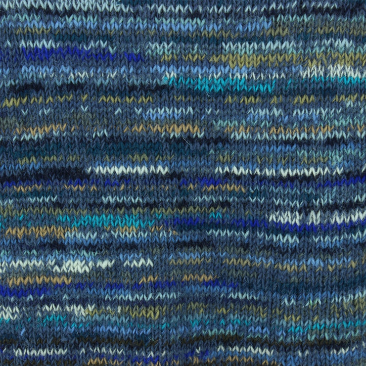 Chunky Wool Knit Space Dye Jumper - Ocean Blue