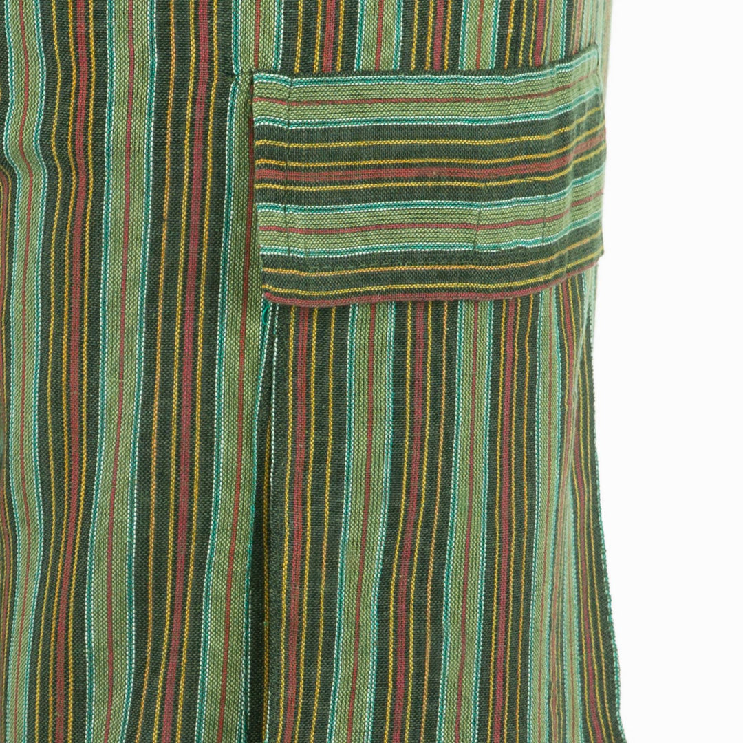 Cotton Combat Trousers Pant - Green Stripe