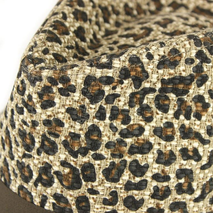 Straw Paper Trilby Hat - Leopard Print