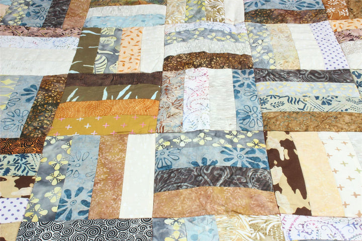Handmade Quilted Patchwork Batik Printed Bedspread