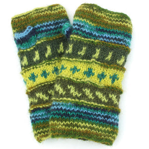 Wool Knit Arm Warmer - Tik Tik - Green