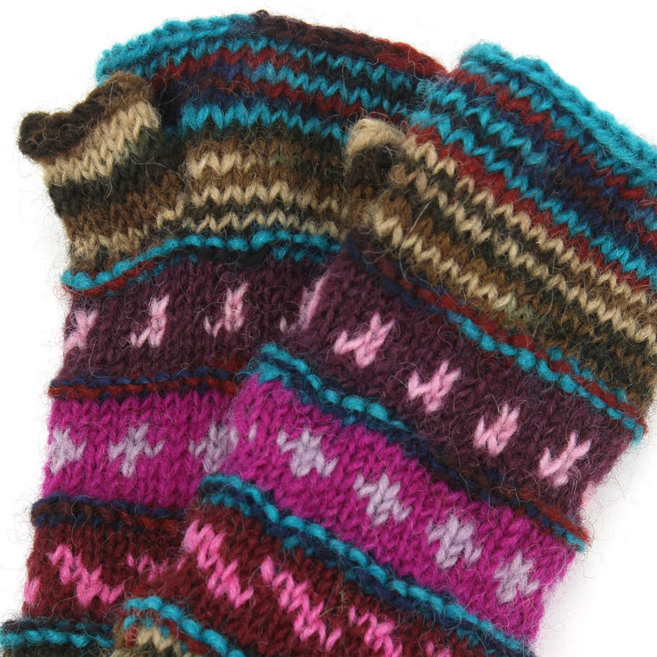 Wool Knit Arm Warmer - Tik Tik - Purple