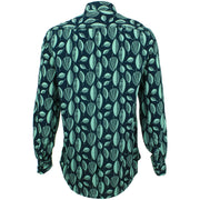 Slim Fit Long Sleeve Shirt - Abstract Leaves