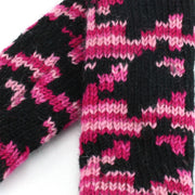 Wool Knit Arm Warmer - Pink Houndstooth