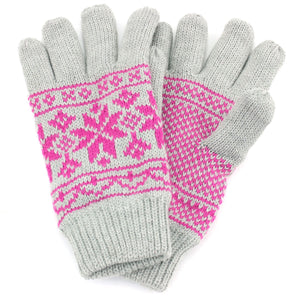 Aztec strikkede handsker - grå