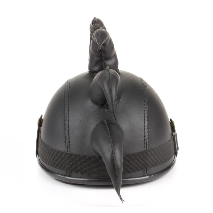 Saw Blade Mohawk Horned Novelty Festival Helmet with Goggles - Black