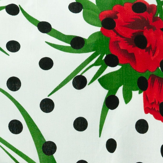 The Shroom Dress - Polka Dot Roses White