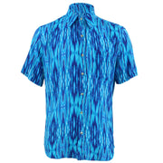 Tailored Fit Short Sleeve Shirt - Blue Rorschach