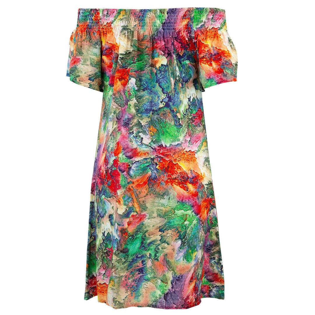 Shirred Comfy Dress - Volcano