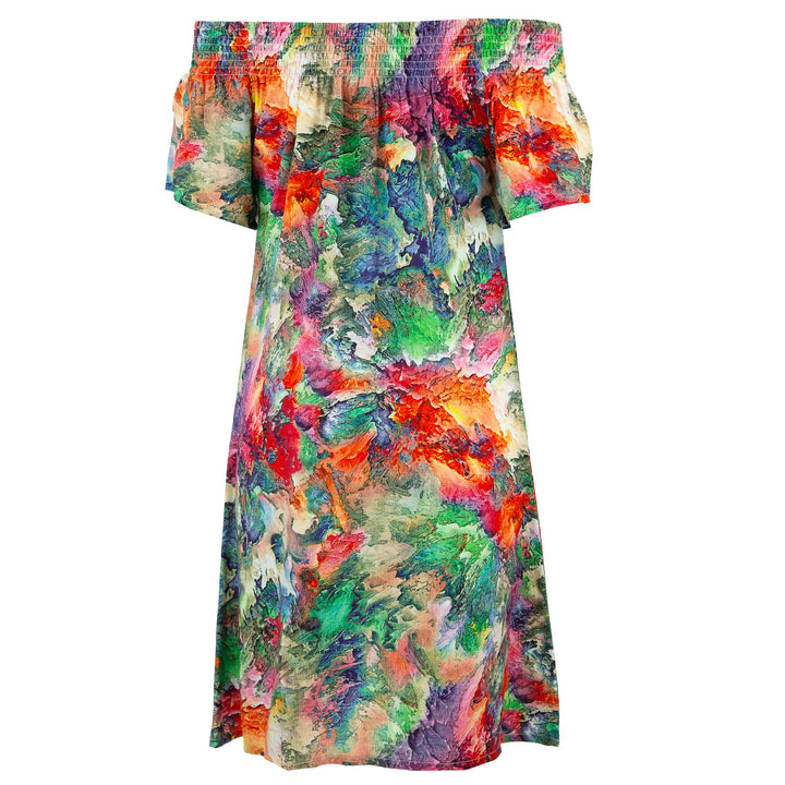 Shirred Comfy Dress - Volcano