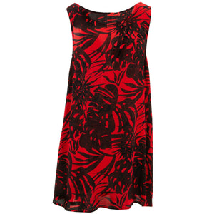 Robe gainante droite - feuille tropicale rouge