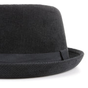 Corduroy Pork Pie Hat - Black