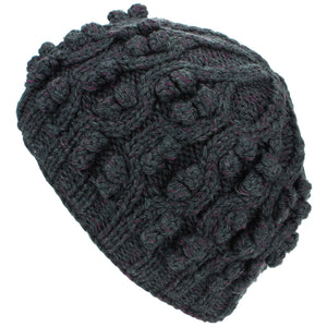 Bonnet en tricot acrylique - gris anthracite