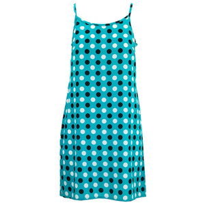 Robe à bretelles - pois turquoise