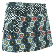 Reversible Popper Wrap Children's Size Mini Skirt - Kaleidoscope / Mono Dots