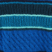 Chunky Wool Multi Knit Hoodie - Blue