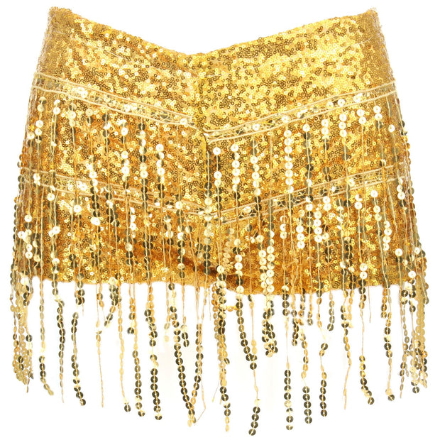 Sequin Tassel Hot Pants - Gold