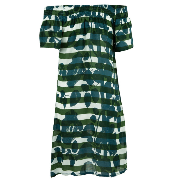 Shirred Comfy Dress - Tree Stripe