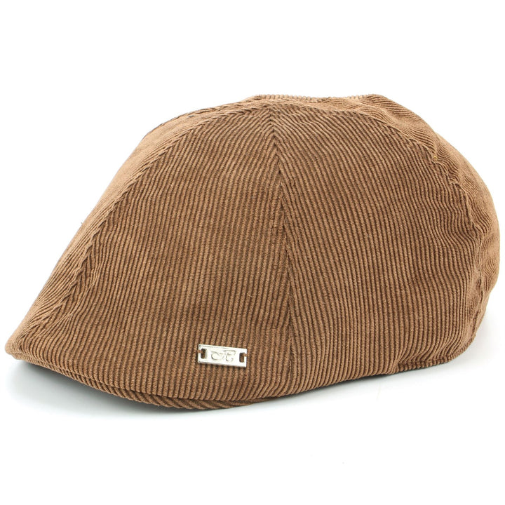 Corduroy Duckbill Flat Cap - Brown
