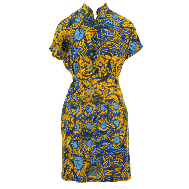 Mandarin Mini Dress - Sunflower Glow Blue