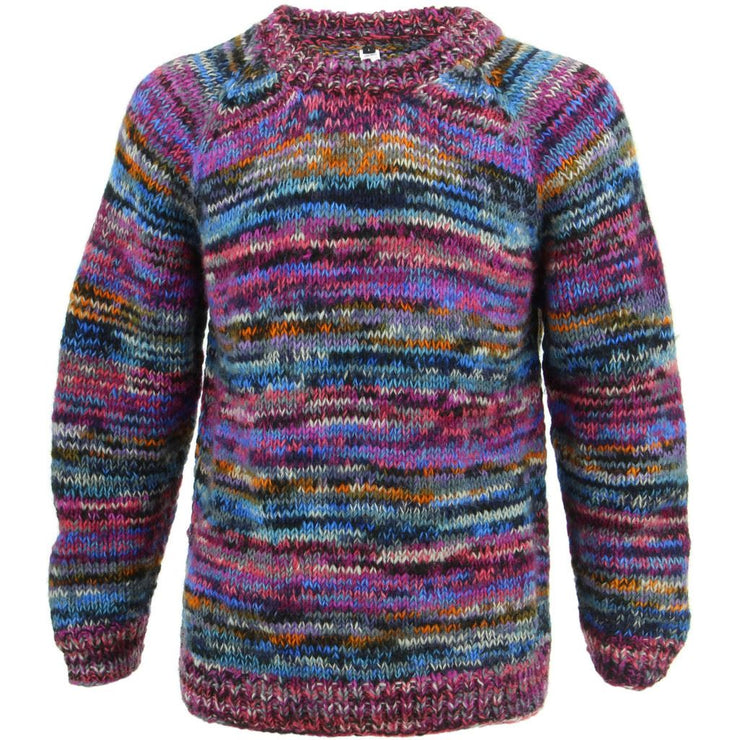 Chunky Wool Knit Space Dye Jumper - Pink Space Dye