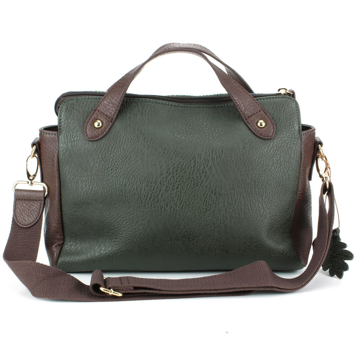 Tweed Cross Body Messenger Shoulder Satchel Bag Handbag - Green & Blue