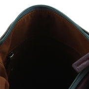 Tweed Cross Body Messenger Shoulder Bag Handbag - Green & Blue