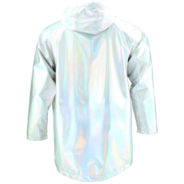 Waterproof Hooded Shiny Jacket - Silver