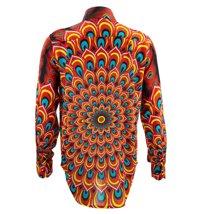 Regular Fit Long Sleeve Shirt - Peacock Mandala - Flame