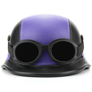 Combat Novelty Festival Helmet with Goggles - Purple & Black